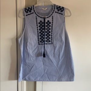 JCrew Navy blue striped shirt